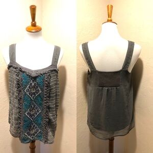 {Anthro} Akemi + Kin Gray Embellished top